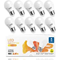 Aigostar -10 x E27 Bombilla LED G45- Casquillo gordo 5W- Bajo consumo- 400lm- Luz calida 3000K- Ahorro de energía- no…